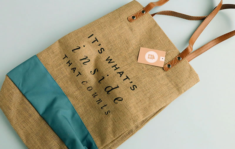 Decorated Burlap Tote