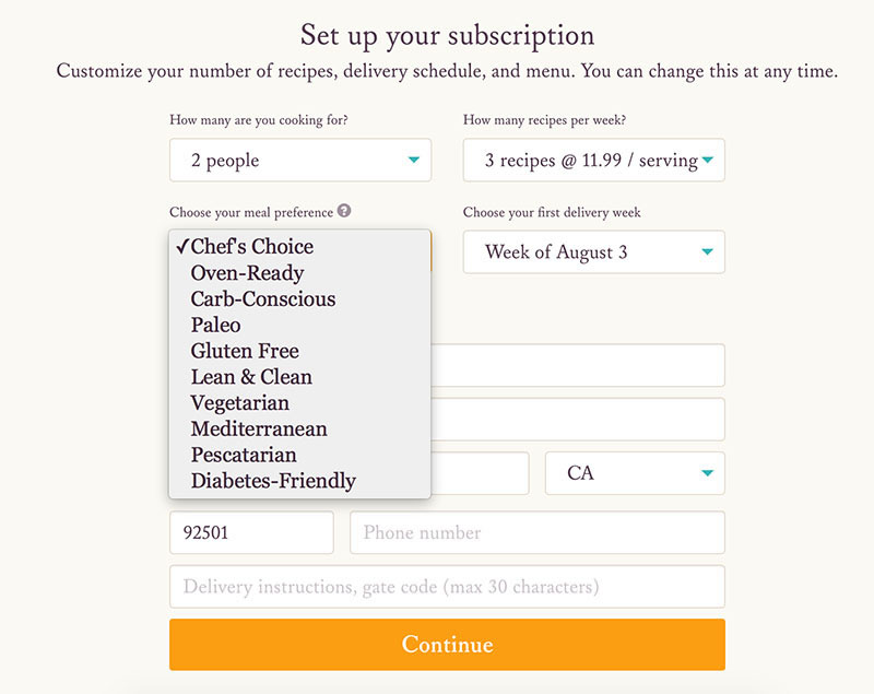Sun Basket Food Subscription